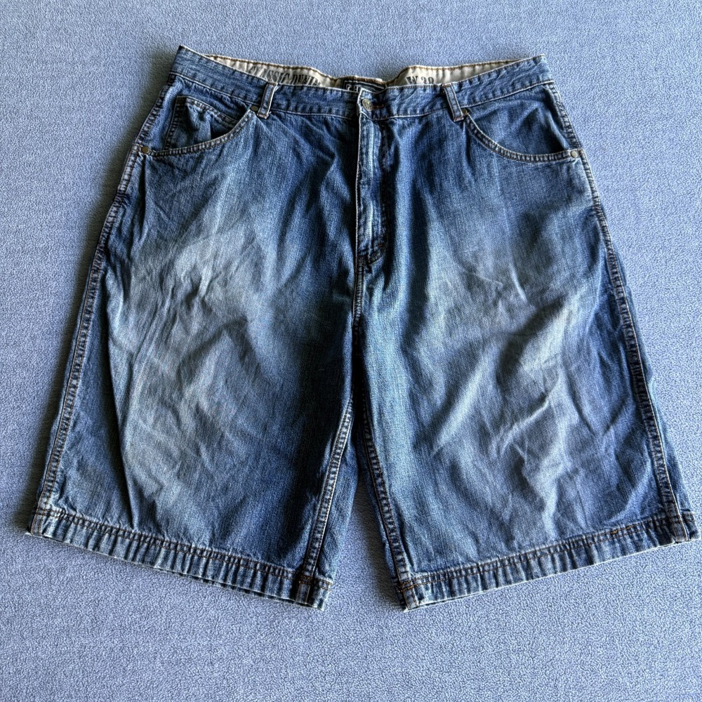 Champs Sports Denim Shorts Men 38 Blue Classic Denim 100% Cotton Jean Work Short